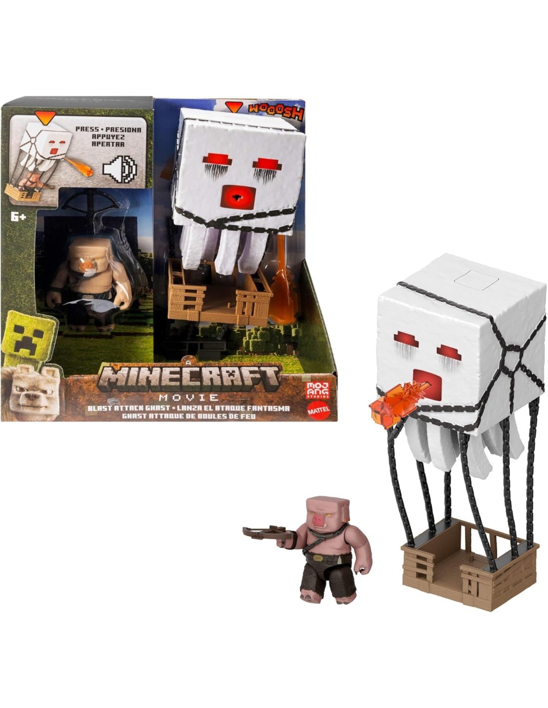 Ghast Attacco Esplosivo Minecraft con Piglin Guerriero | Shopincasa.it
