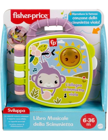 Fisher-Price Libro Canzoncine Scimmietta Viola con Luci e Suoni | Shopincasa.it