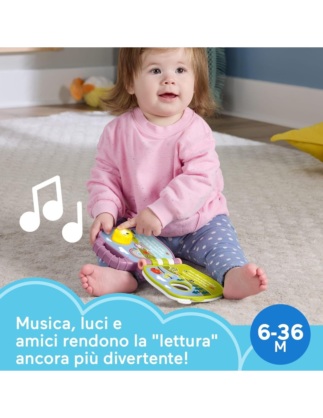 Fisher-Price Libro Canzoncine Scimmietta Viola con Luci e Suoni | Shopincasa.it