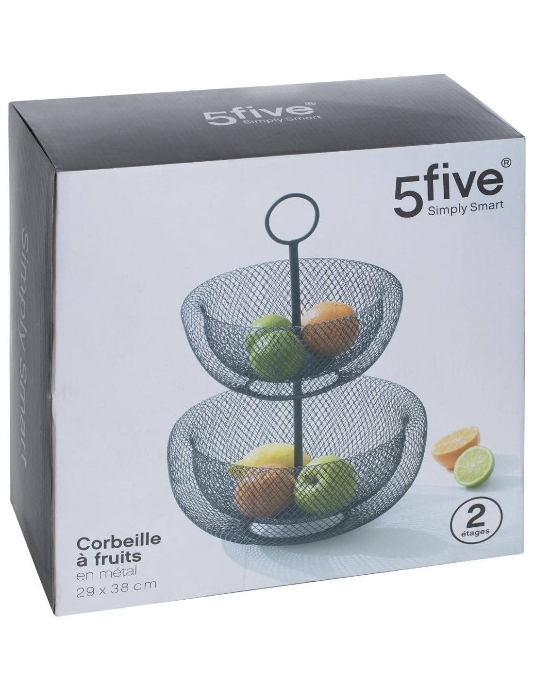 5five Alzata Portafrutta 2 Livelli in Metallo Mesh Ø 24 x 29 cm | Shopincasa.it