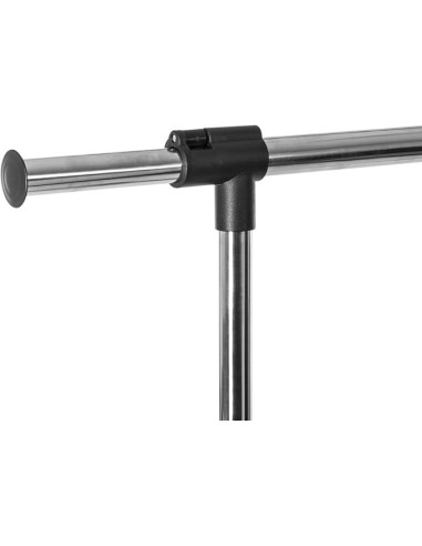 Appendiabiti a 1 Barra Regolabile con Ruote in Acciaio Inox-shopincasa.it