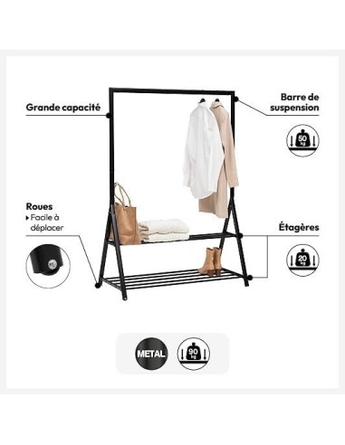 Appendiabiti Athena 5five Nero a 2 Livelli – ShopInCasa.it