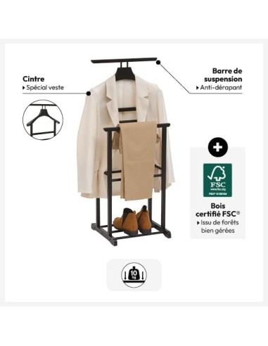 Valet da camera Dandy 5five in legno nero 103 cm su shopincasa.it