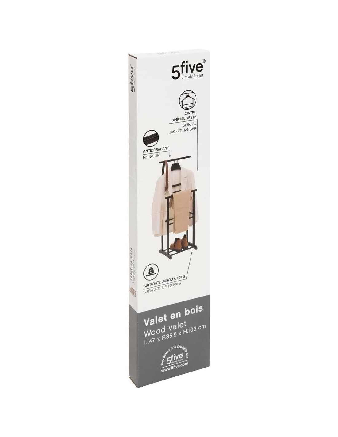 Valet da camera Dandy 5five in legno nero 103 cm su shopincasa.it