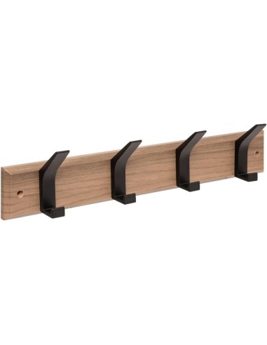 Patere 4 teste in legno e metallo 5five marrone su shopincasa.it