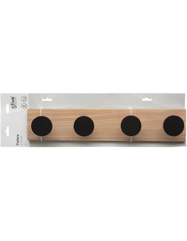Patere 4 teste in legno e metallo 5five marrone su shopincasa.it