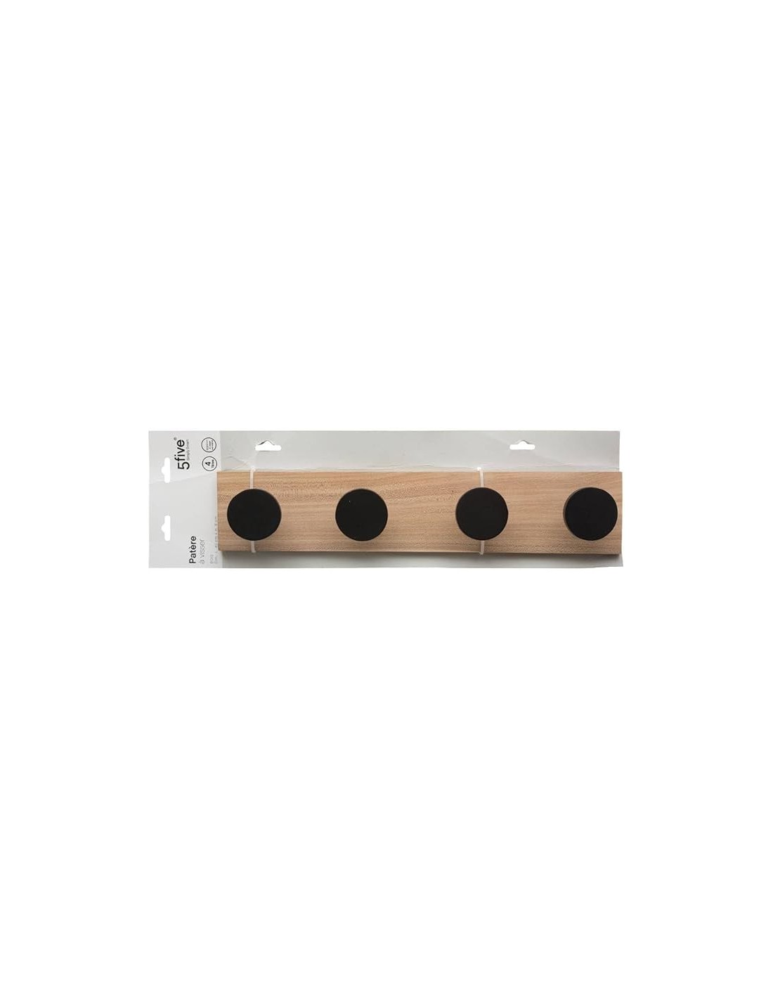 Patere 4 teste in legno e metallo 5five marrone su shopincasa.it