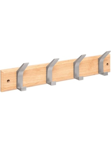Patere 4 teste in legno e metallo 5five naturale su shopincasa.it