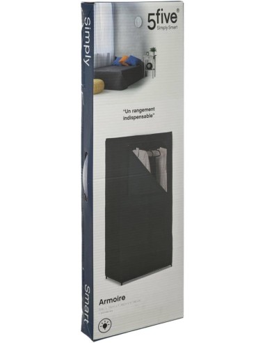 Five guardaroba armadio tessuto non tessuto nero 68x45x148 cm | Shop in Casa