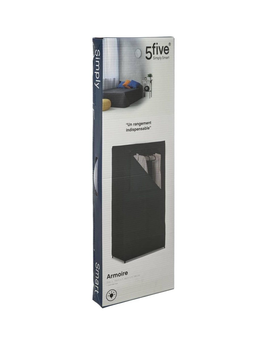 Five guardaroba armadio tessuto non tessuto nero 68x45x148 cm | Shop in Casa