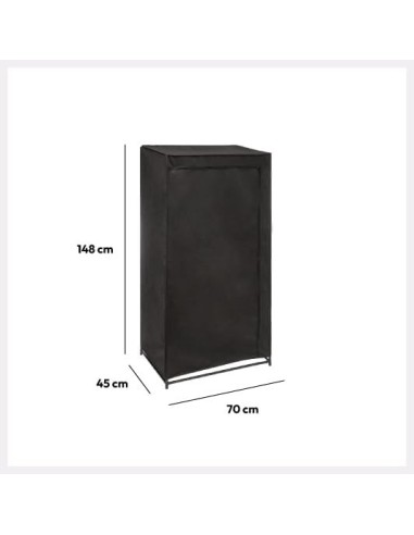 Five guardaroba armadio tessuto non tessuto nero 68x45x148 cm | Shop in Casa