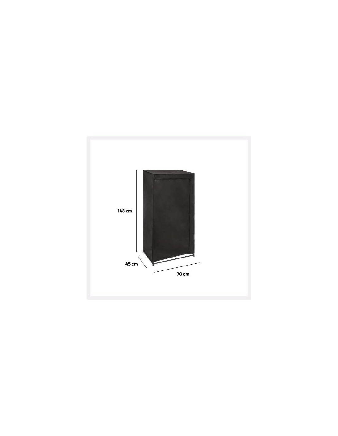 Five guardaroba armadio tessuto non tessuto nero 68x45x148 cm | Shop in Casa