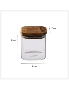 5five vaso in vetro con coperchio in acacia 0,6 L | Shop in Casa 2