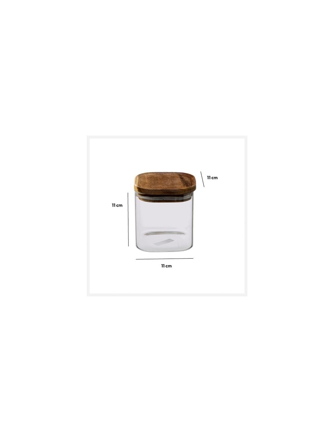 5five vaso in vetro con coperchio in acacia 0,6 L | Shop in Casa