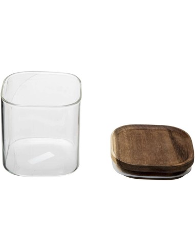 5five vaso in vetro con coperchio in acacia 0,6 L | Shop in Casa