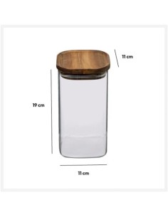 5five vaso in vetro con coperchio in acacia 1,3 L | Shop in Casa 2