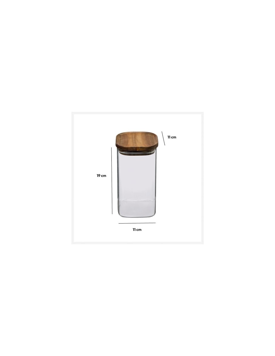 5five vaso in vetro con coperchio in acacia 1,3 L | Shop in Casa