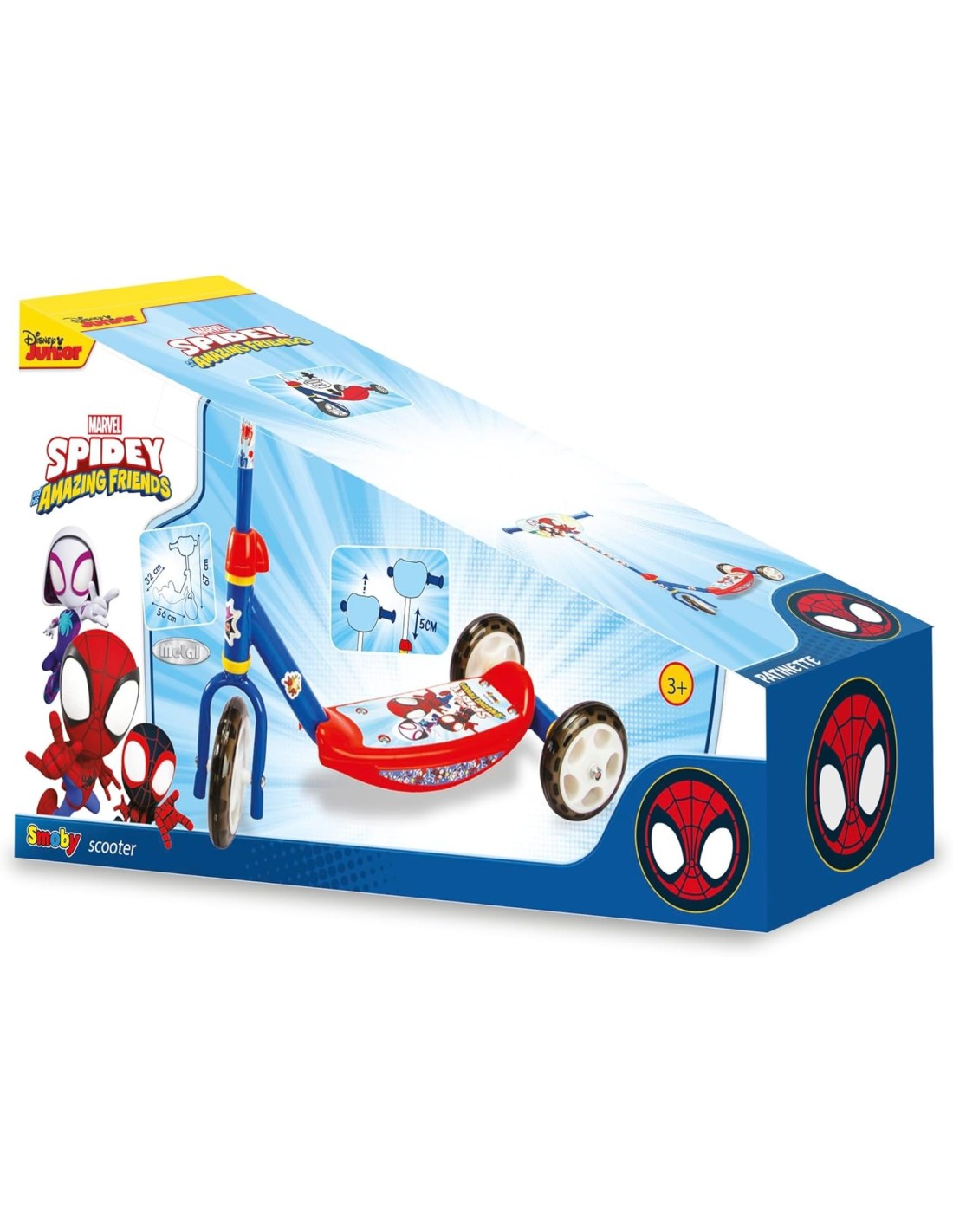 Monopattino Spidey 3 ruote bambini Smoby | shopincasa.it
