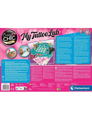 Clementoni Crazy Chic My Tattoo Lab kit tatuaggi temporanei bambine 6+ anni | Shop in Casa