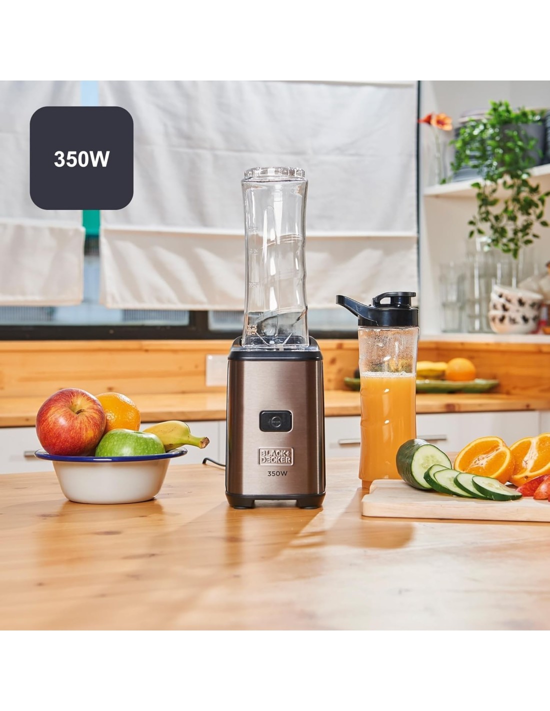 Black+Decker BXJBA350E frullatore portatile 350W 2 contenitori 600ml | Shop in Casa