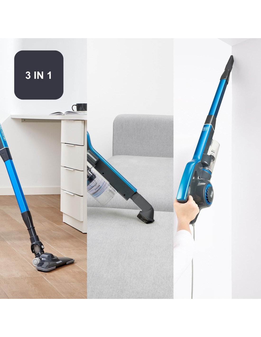 Black+Decker BXVMS600E scopa elettrica 3 in 1 600W blu | Shop in Casa