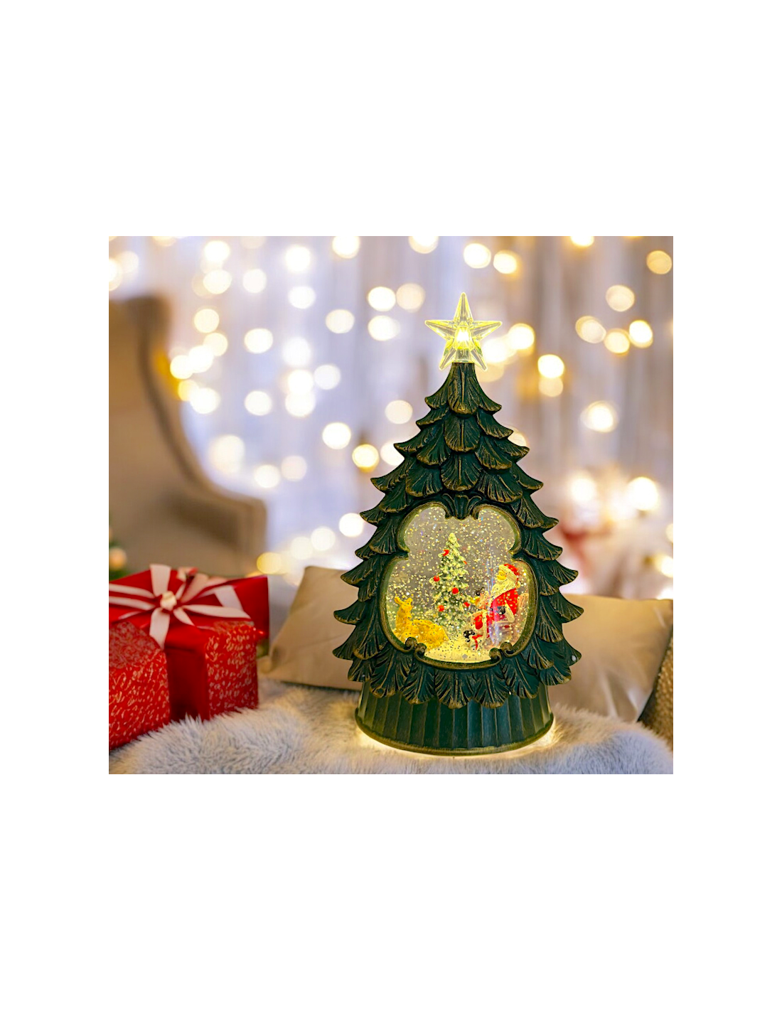 LUCI DI NATALE: vendita online ALBERO 79489 VERDE/ORO ANTICO GLITTER LED 26CM in offerta