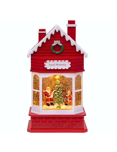 LUCI DI NATALE: vendita online CASA 79496 ROSSA CON BABBI NATALE GLITTER LED 30CM in offerta