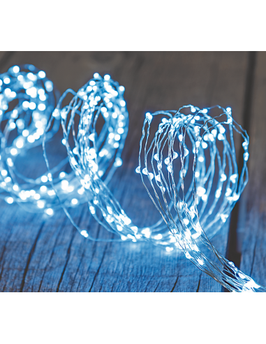LUCI DI NATALE: vendita online Cascata di Natale 300 MicroLED H100cm, FlashLED Diamond, Luce Bianca, 15 Stringhe, Cavo Argent...