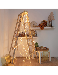 LUCI DI NATALE: vendita online Cascata di Natale 600 MicroLED H200cm, FlashLED Diamond, Bianco Caldo, 15 Stringhe, Cavo Argen... 2