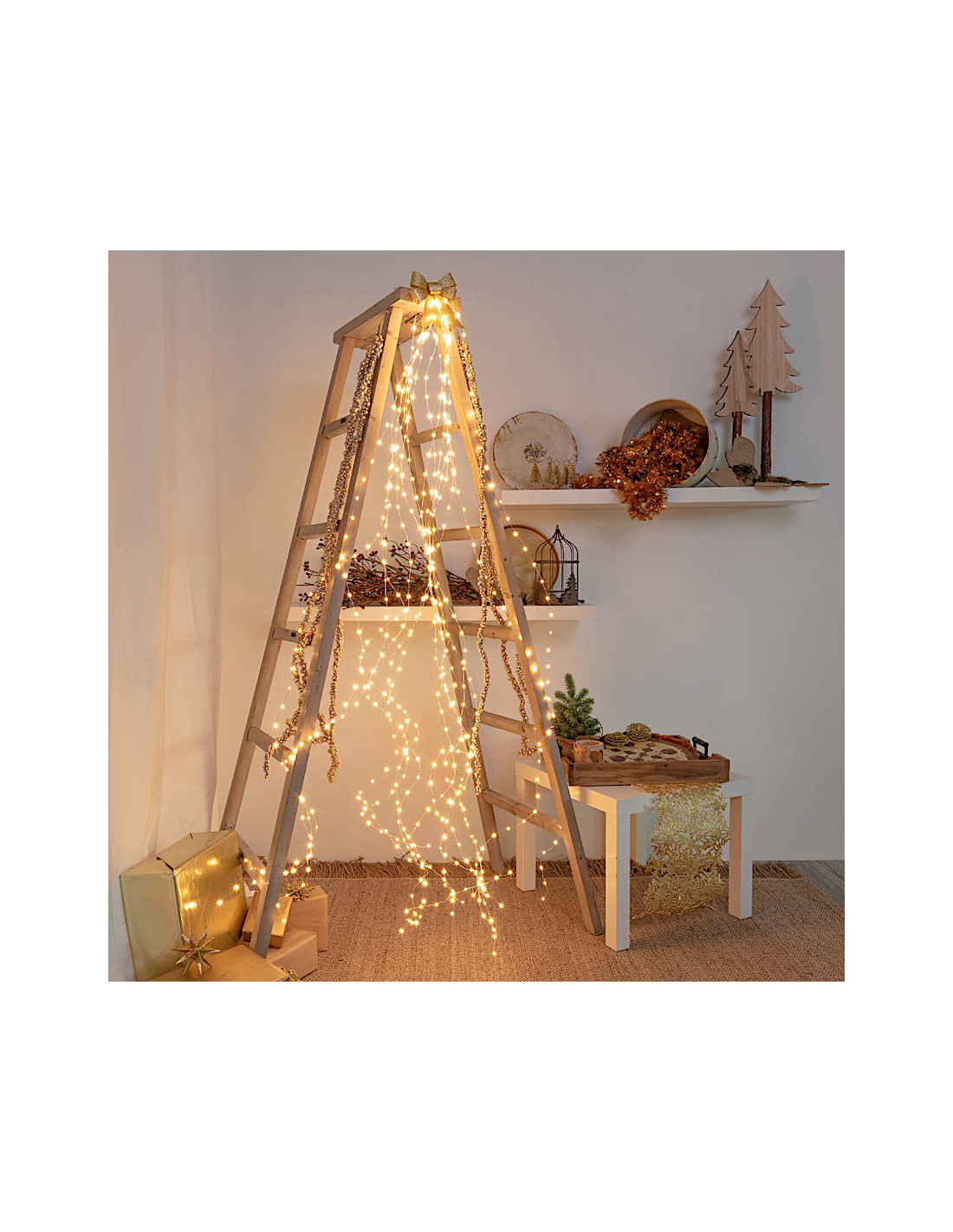LUCI DI NATALE: vendita online CASCATA 48744 600MICROLED BIANCO CALDO+FLASH in offerta