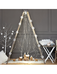 LUCI DI NATALE: vendita online Cascata di Natale 600 MicroLED H200cm, FlashLED Diamond, Luce Bianca, 15 Stringhe, Cavo Argent... 2