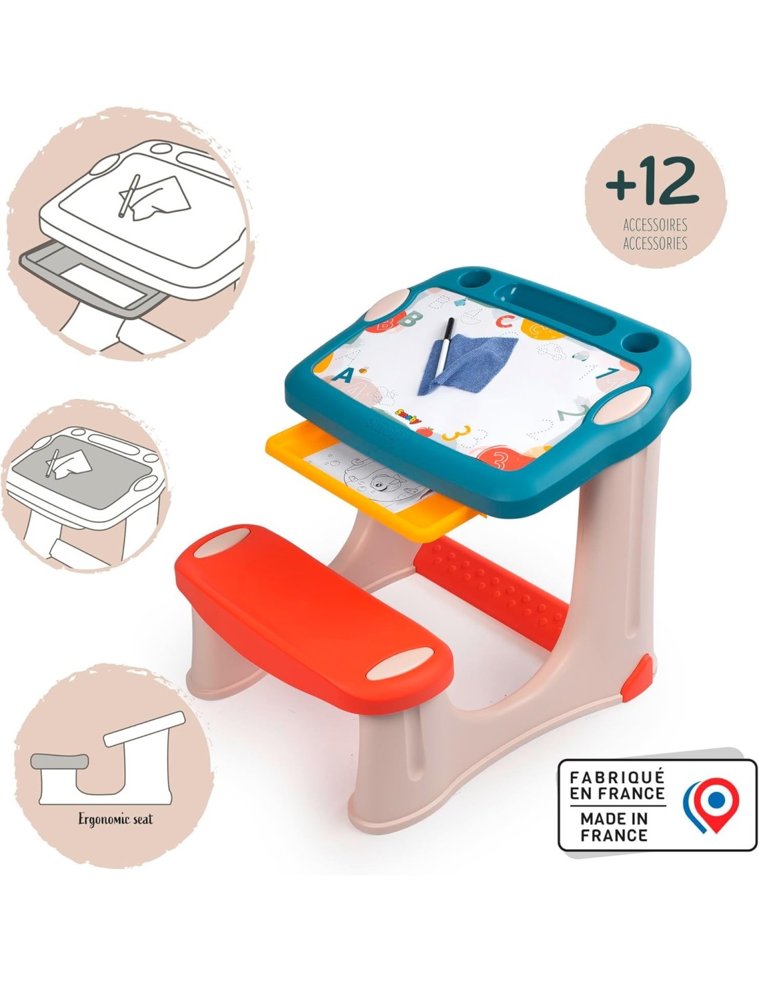 Smoby Magic Desk scrivania bambini con pennarello e accessori | shopincasa.it