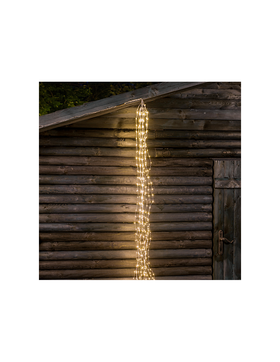 LUCI DI NATALE: vendita online Cascata di Natale 900 MicroLED H300cm, FlashLED Diamond, Bianco Caldo, 15 Stringhe, Cavo Argen...