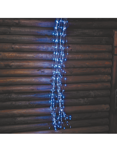 LUCI DI NATALE: vendita online Cascata di Natale 900 MicroLED H300cm, FlashLED Diamond, Luce Bianca, 15 Stringhe, Cavo Argent...