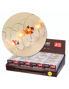 LUCI DI NATALE: vendita online Catena di Natale Decorata D4 4m, 40 MicroLED Bianco Caldo, Babbo Renna Pupazzo 3D, Cavo Argent... 2