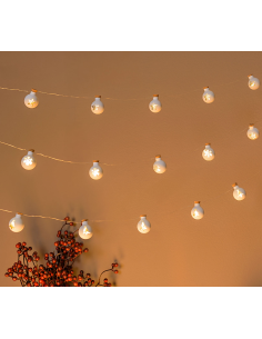 LUCI DI NATALE: vendita online Catena di Natale 12 Sfere Vetro Bianco Opaco ø25mm, Mix3 Decori Stella Cristallo Albero, Micro...