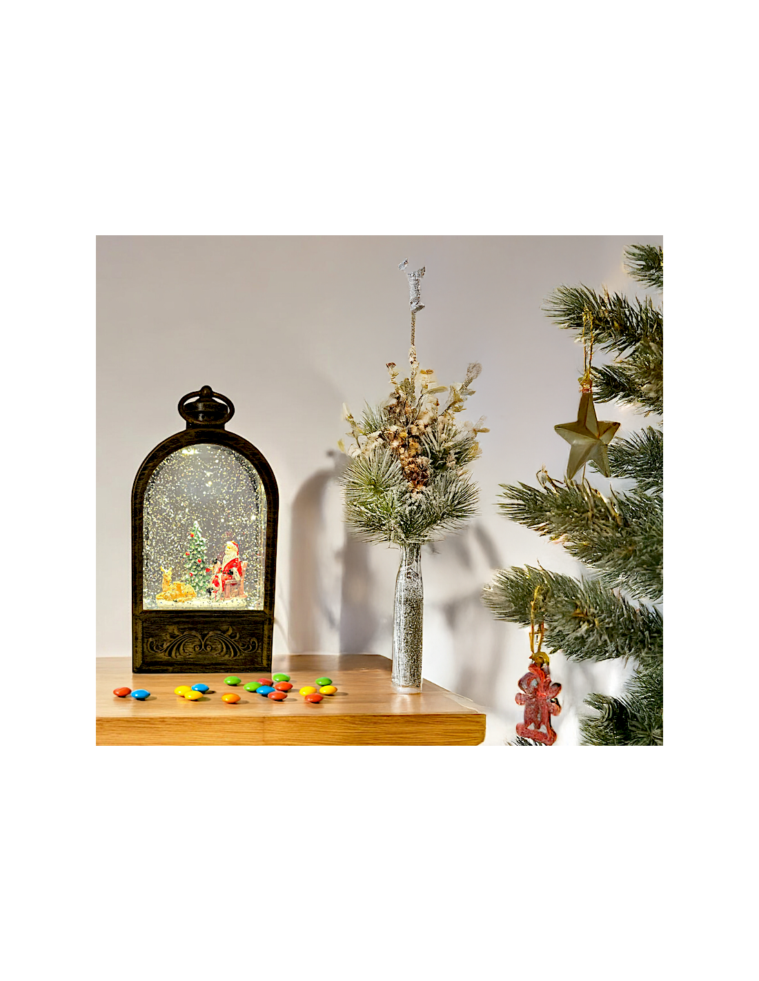LUCI DI NATALE: vendita online LANTERNA 79465 BRUNITA GLITTER LED 24CM in offerta
