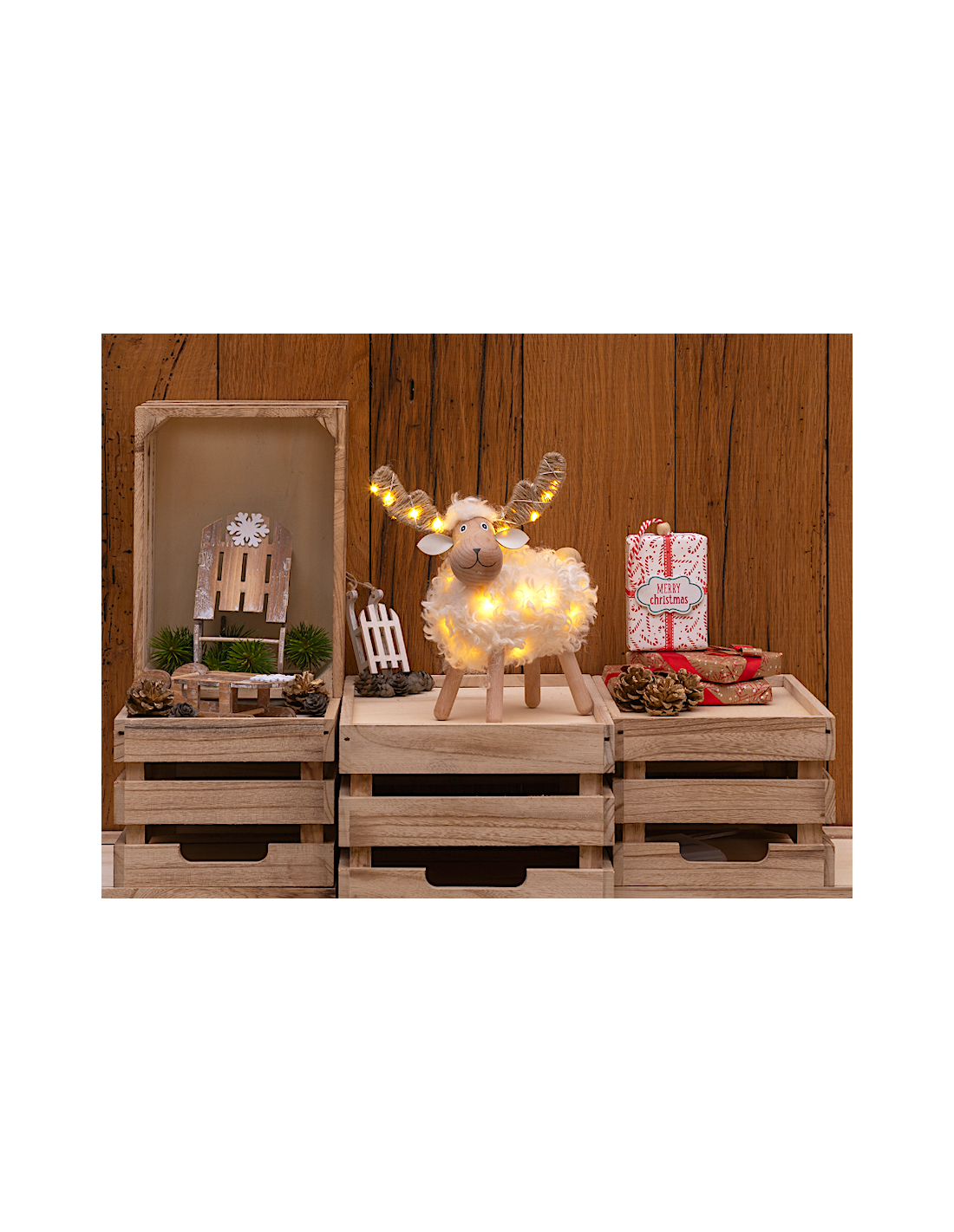 LUCI DI NATALE: vendita online PECORENNA 78598 32MICROLED 18X23CM BIANCO CALDO in offerta