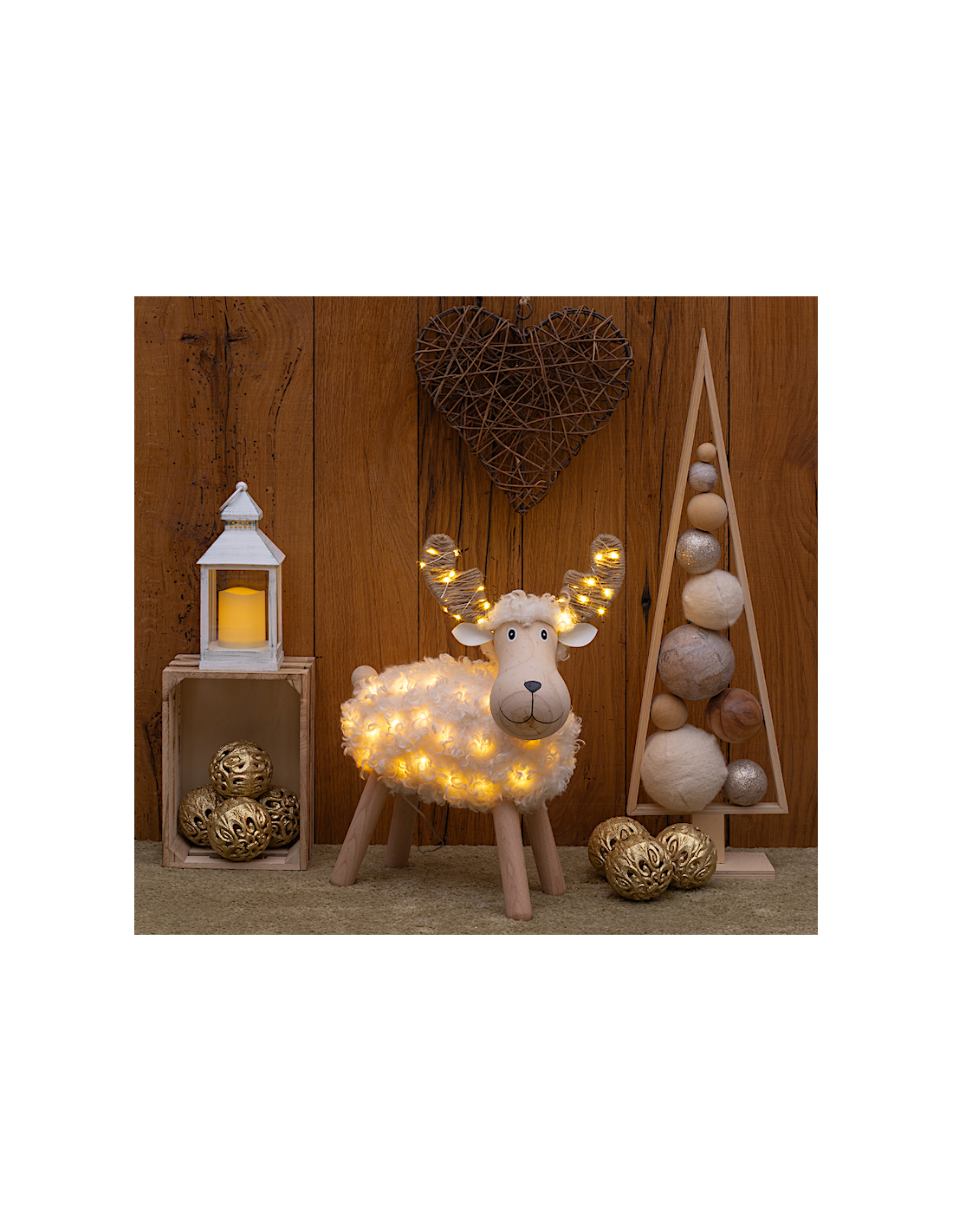 LUCI DI NATALE: vendita online PECORENNA 78611 80MICROLED 45X37CM BIANCO CALDO in offerta