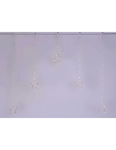 LUCI DI NATALE: vendita online Window Light di Natale 5 Stelle PSG 100x95cm, 79 MicroLED Bianco Caldo, Timer 8h, Batteria, Pl... 2