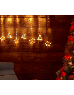 LUCI DI NATALE: vendita online Ice Light di Natale Deco 475x115cm, 560 LED Bianco Caldo, Stelle e Alberi, 8 Giochi di Luce, T... 2