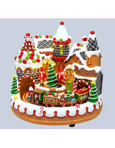 GIOSTRINE E VILLAGGI: vendita online VILLAGGIO 76686 CANDY VILLAGE 27X25CM MOVIMENTO ROTANTE in offerta