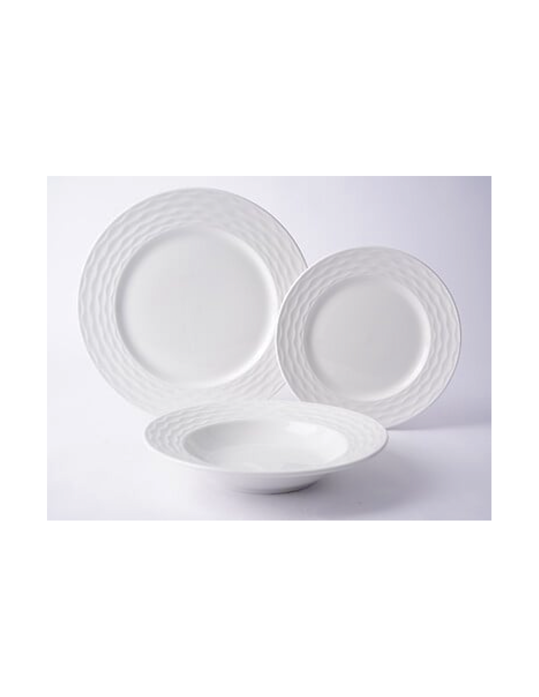 Servizio piatti 12 pezzi Paloma bianco in porcellana | shopincasa.it