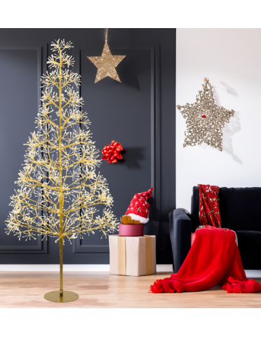 LUCI DI NATALE: vendita online ALBERO 77775 CONICO CHAMPAGNE 180CM 1800MICROLED BIANCO CALDO in offerta
