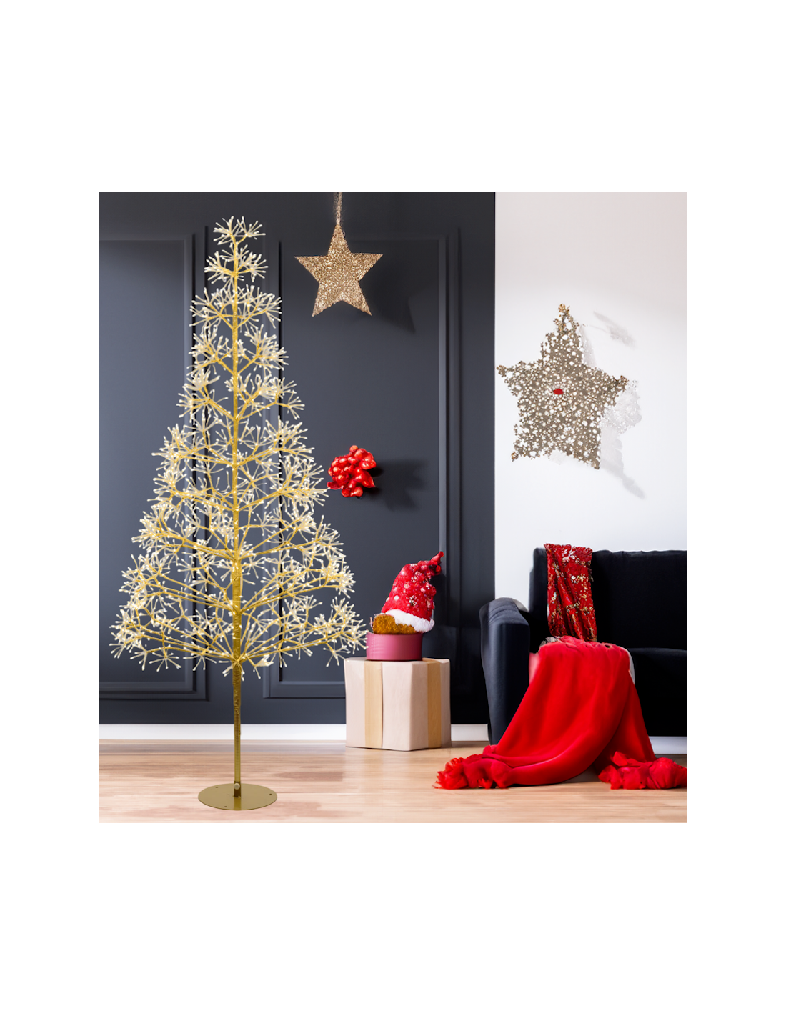 LUCI DI NATALE: vendita online ALBERO 77775 CONICO CHAMPAGNE 180CM 1800MICROLED BIANCO CALDO in offerta
