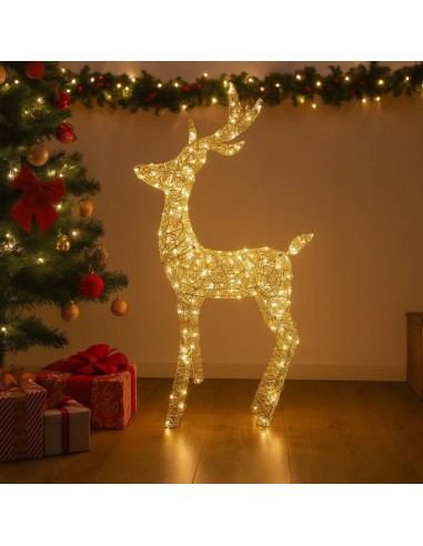 OGGETTISTICA NATALE: vendita online Renna di Natale Oro Metallo 25,5x10x38cm con 30 Luci, Decorazioni Natalizie, Addobbi, La ...