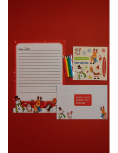 BUSTE E CARTE DA REGALO: vendita online Letterina di Natale per Babbo Natale con 4 Colori e Sticker, Set Scrittura Natalizio,...