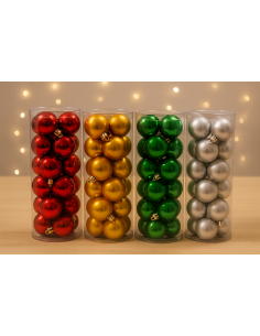 SFERE E PENDAGLI: vendita online Confezione 32 Sfere di Natale 5cm Assortite, Palline Natalizie, Addobbi Albero, La magia di ...