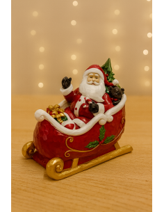 OGGETTISTICA NATALE: vendita online Babbo Natale su Slitta Natalizia 19cm, Statuina Decorativa, Addobbi Natalizi, La magia di...