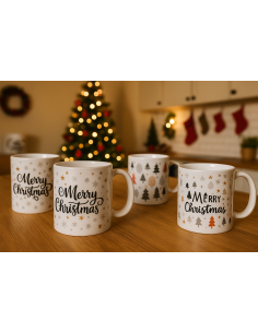 PORCELLANE: vendita online Tazzone di Natale in Ceramica 325ml, Decoro Natalizio Assortito, Mug Colazione, La magia di Natale...